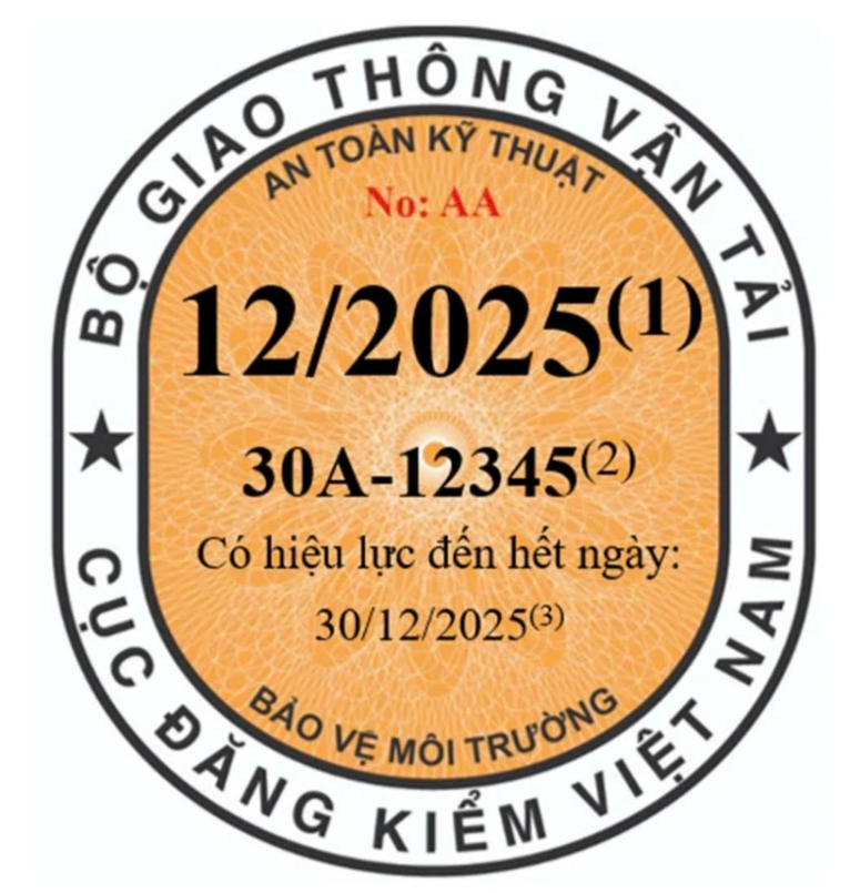Tem đăng kiểm mới cho xe ô tô từ năm 2025
