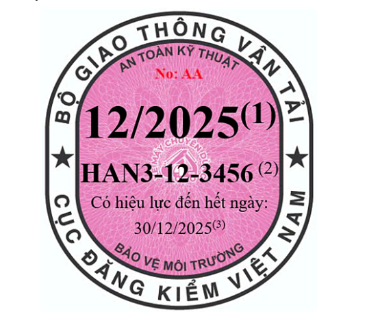 Tem màu tím hồng dùng cho xe máy chuyên dùng.